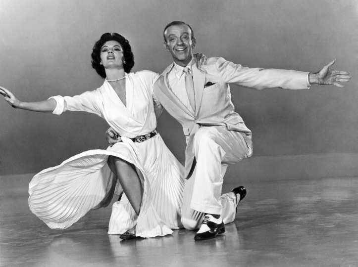 1953: Fred Astaire (1899 - 1987) and Cyd Charisse perform a dance number in 'Band Wagon', directed by Vincente Minnelli for MGM.